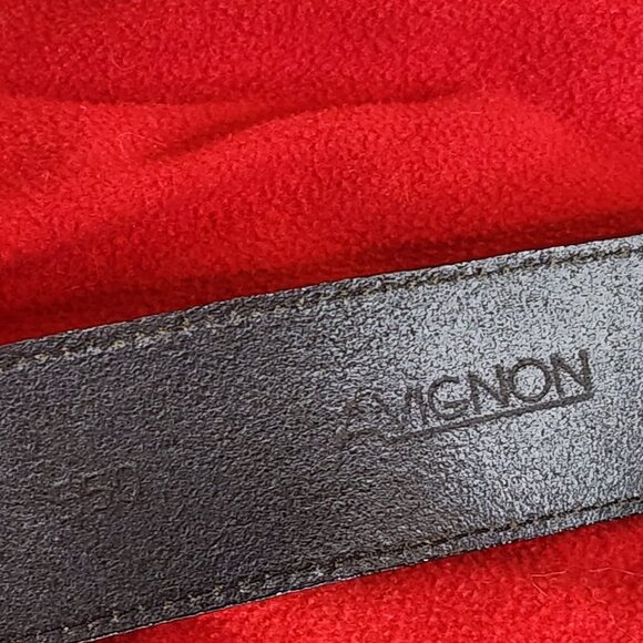 Avignon Black Genuine Leather Equestrian Gold Metal Stirrup Buckle Belt Size 3XL